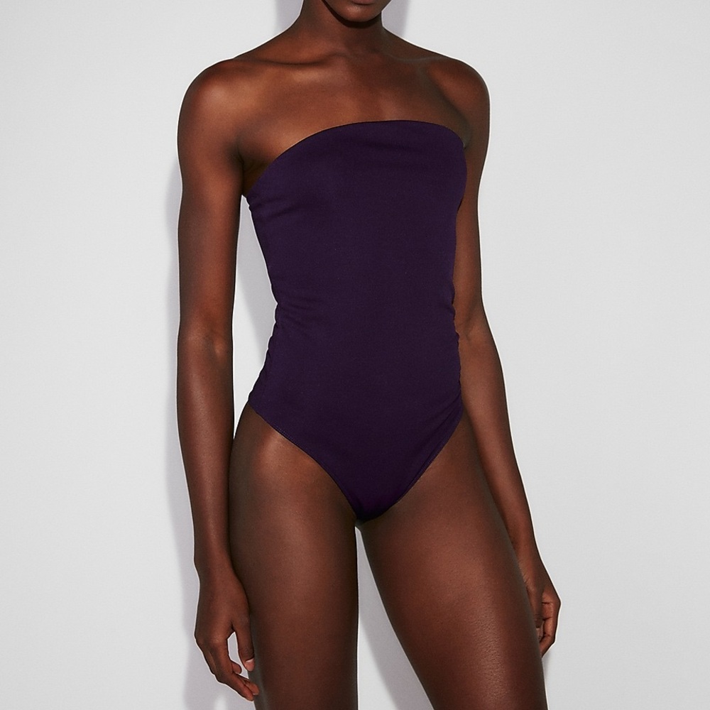 EXPRESS Solid Tube Thong Bodysuit